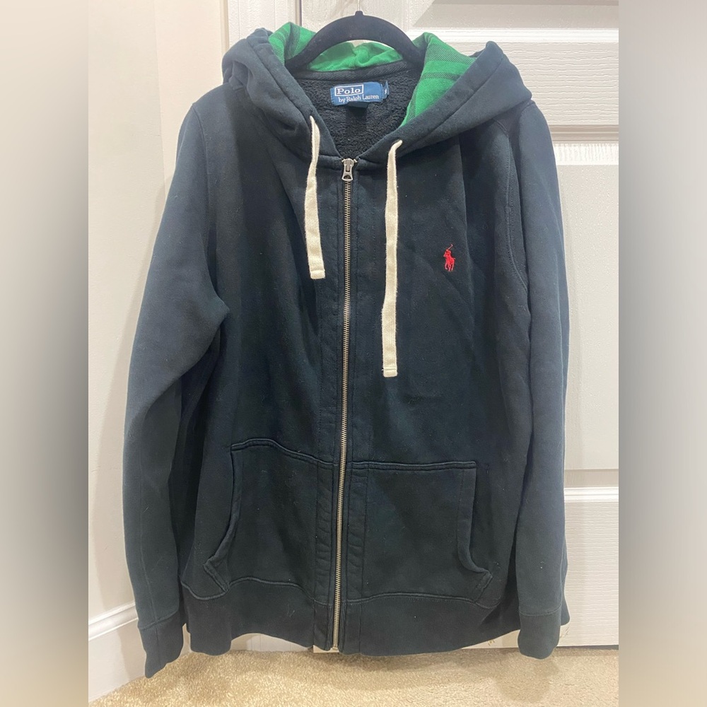 Polo hoodie - plaid detail